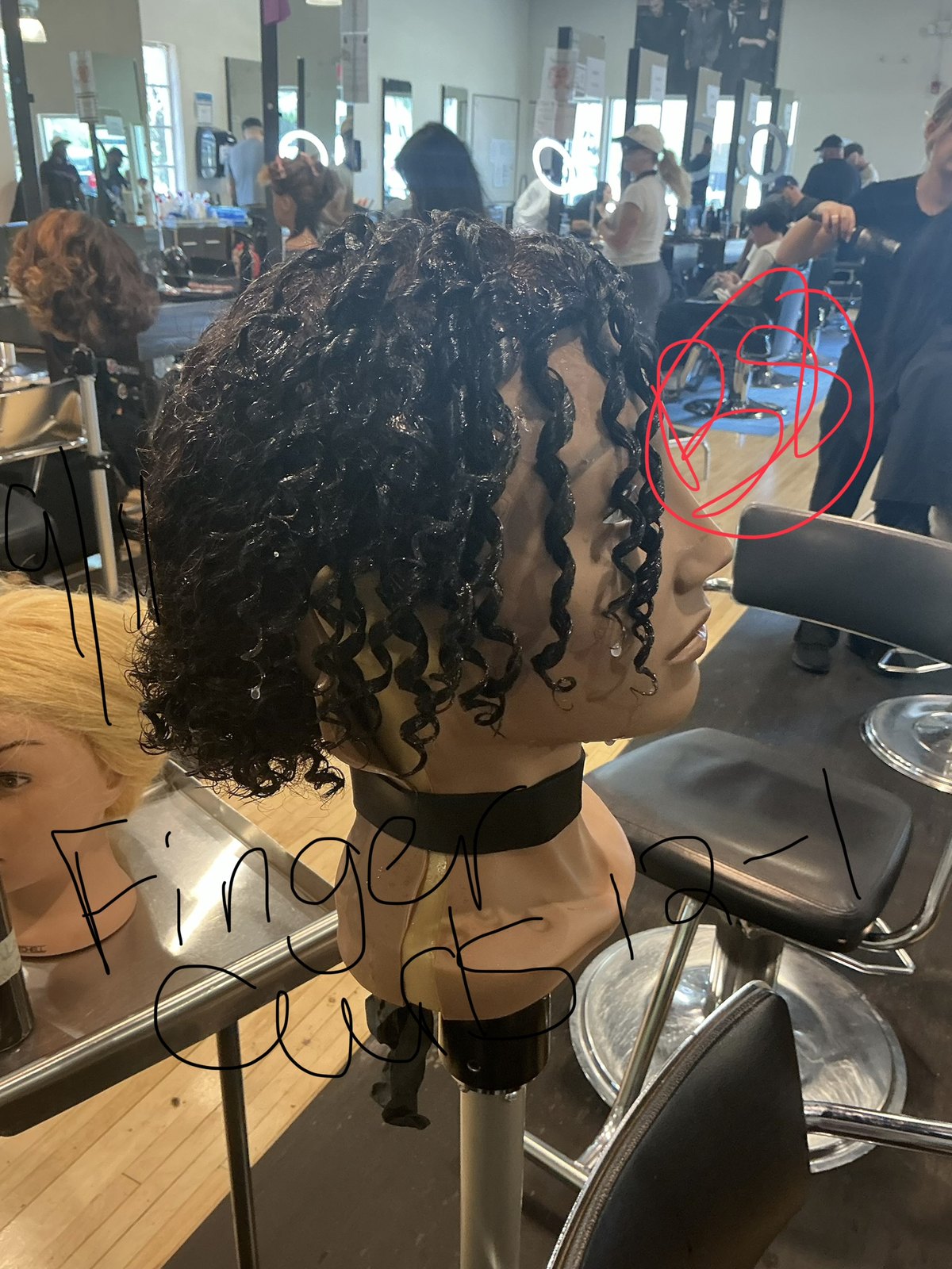Finger curl styling practice
